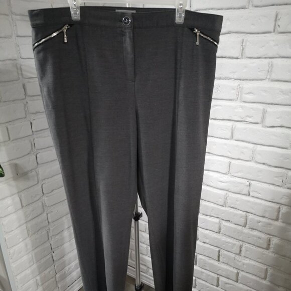 Laura Plus Pants - Laura Plus Ladies Size 16 Straight Legs Dark Grey Dress Pants
